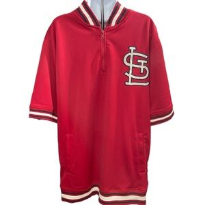 genuine merchandise stl cardinals quarter zip short sleeve pullover